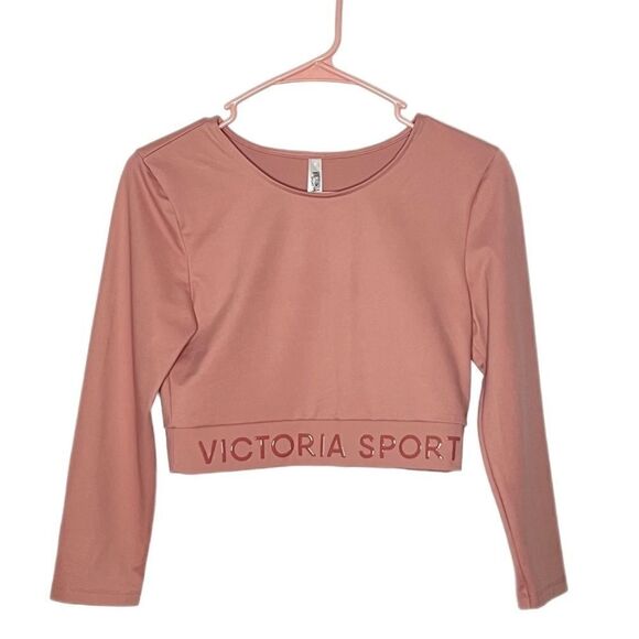 Victoria Sport Long Sleeve Logo Crop Top - Picture 2 of 7